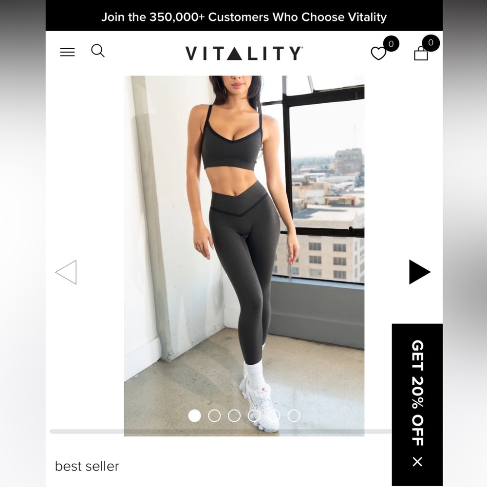 Vitality High-Waist V-Cut Leggings in Charcoal